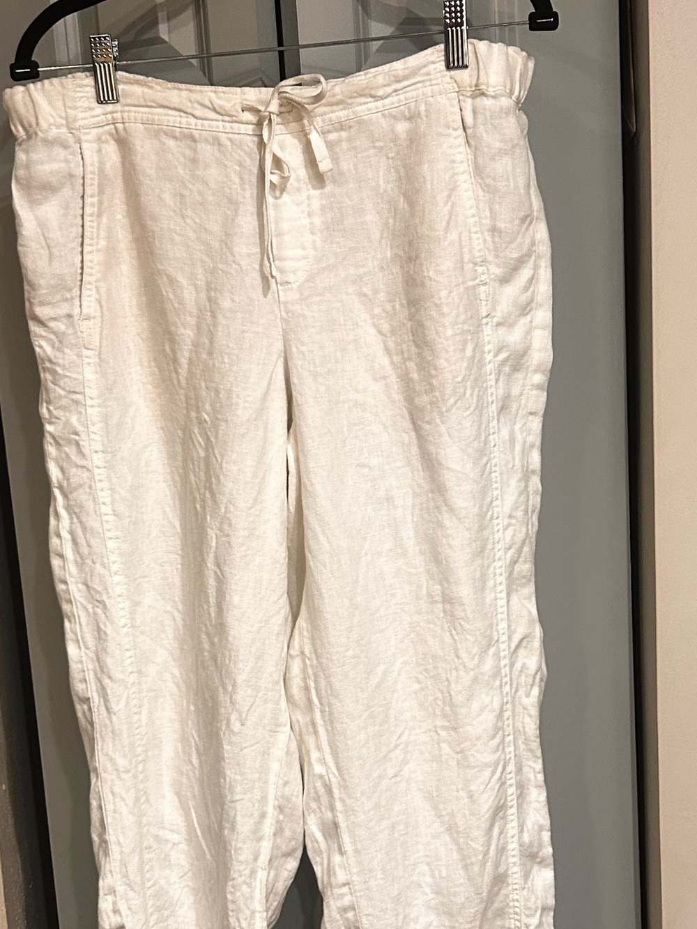 J. Jill Cream Linen Drawstring Waist Pants